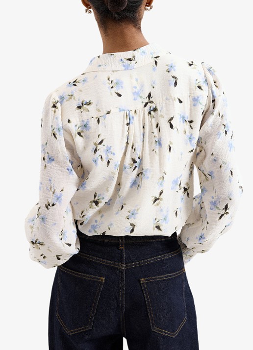 Phase Eight Isadora blouse met bloemenprint - achterkant 3 ivoor