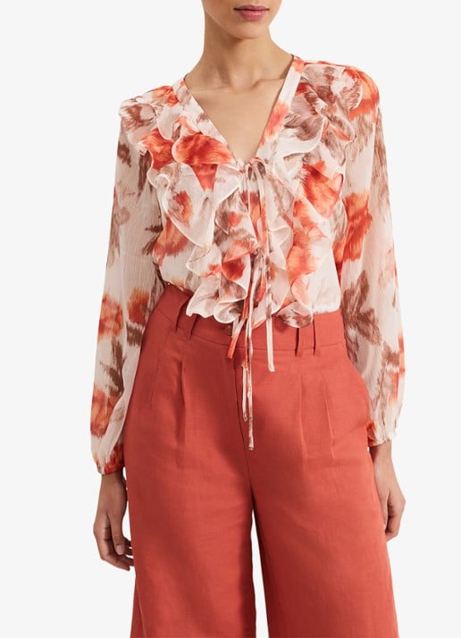 Phase Eight Ivana semi-transparante tuniek met volant