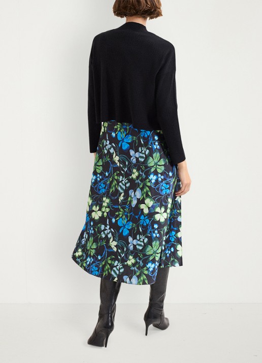Phase Eight Izzy midi jurk met bloemenprint 2-delig - achterkant blauw