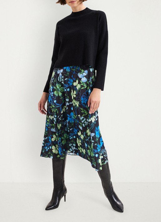 Phase Eight Izzy midi jurk met bloemenprint 2-delig - voorkant 7 blauw