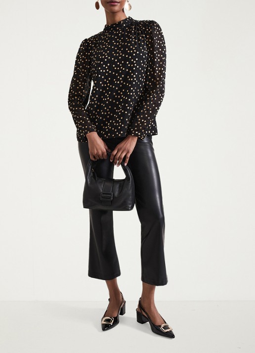 Phase Eight Jacey tuniek met stippenprint - voorkant 2 zwart