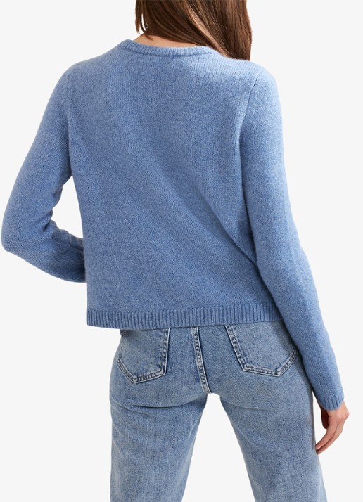 Phase Eight Jade fijngebreid vest met steekzakken - achterkant 8 donkerblauw