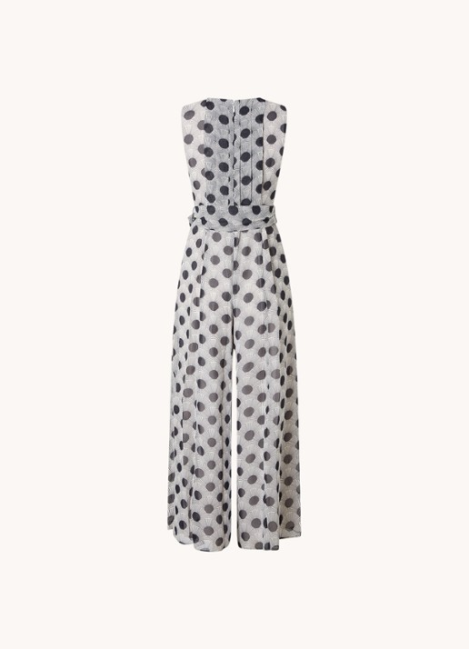 Phase Eight Janine wide fit jumpsuit met print en strikceintuur - achterkant zwart