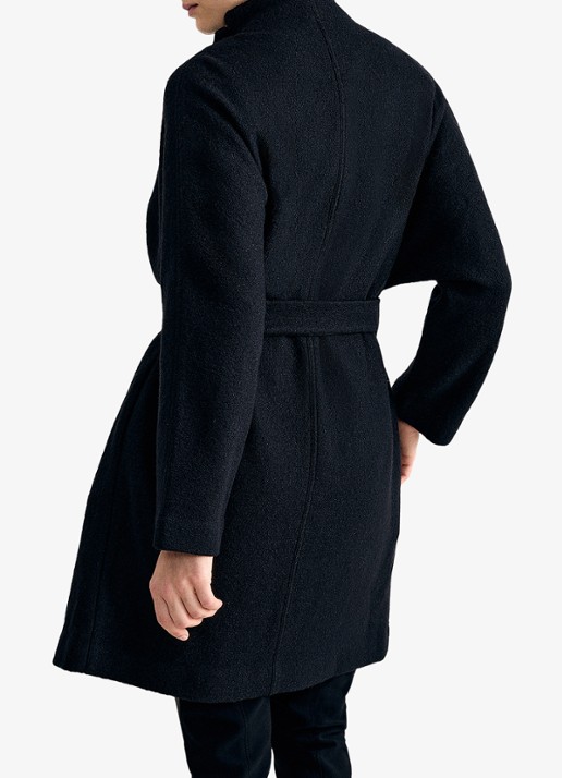 Phase Eight Jennifer mantel in wolblend met opstaande kraag - achterkant 5 zwart