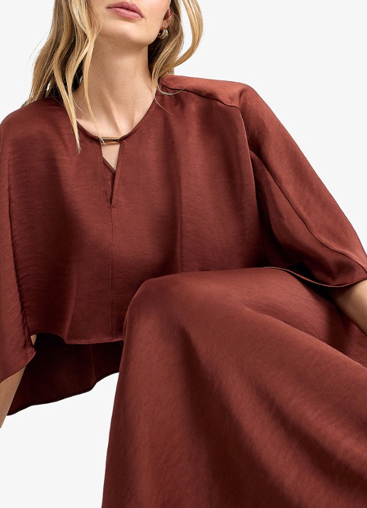Phase Eight Joni midi jurk met gedrapeerd detail - detail 6 brons