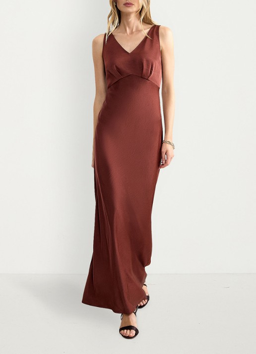 Phase Eight Joni midi jurk met gedrapeerd detail - detail 7 brons
