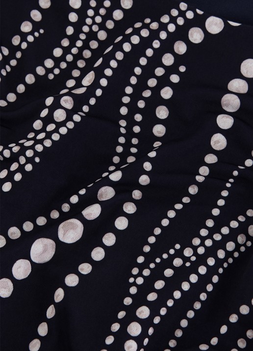 Phase Eight Josey midi jurk met stippenprint en plooidetail - detail 4 donkerblauw