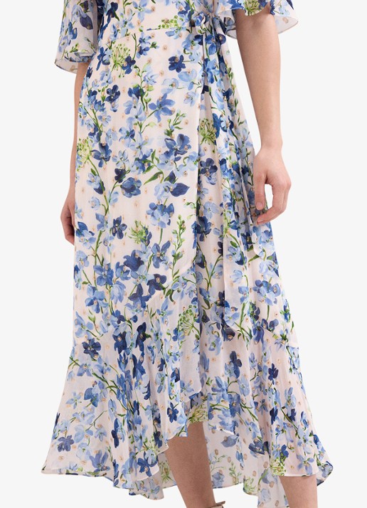 Phase Eight Juliette midi tuniekjurk met bloemenprint - detail 4 blauw