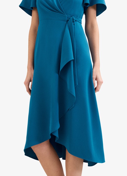 Phase Eight Julissa midi wikkeljurk met strikceintuur - detail 4 blauw