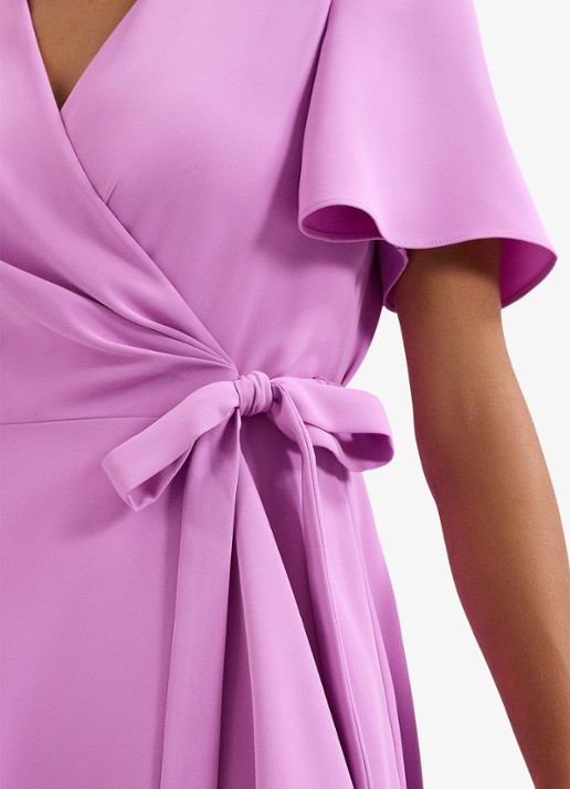 Phase Eight Julissa midi wikkeljurk met vleermuismouw - detail 5 paars