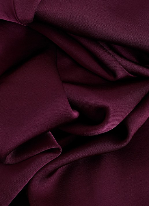 Phase Eight Julissa midi wikkeljurk van satijn - detail 4 bordeauxrood
