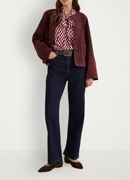 Phase Eight Junie mouwloze top met sjaalkraag en grafische print - detail 3 roze
