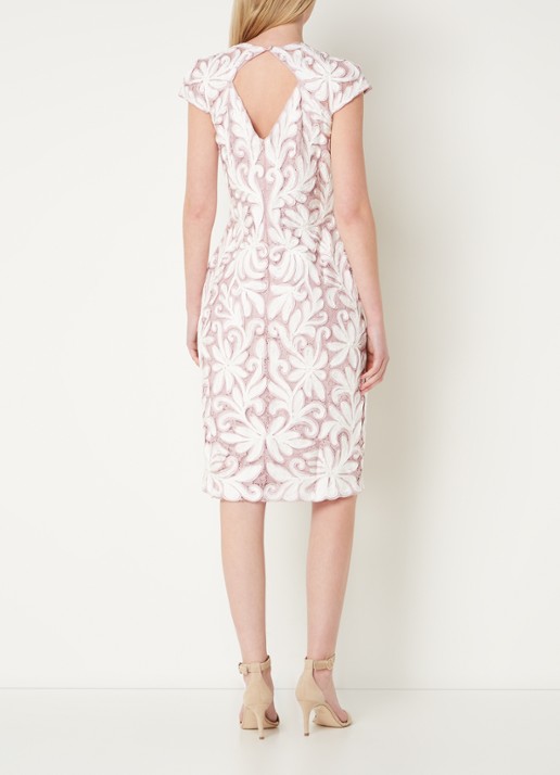 Phase Eight Karima midi jurk met borduring - achterkant 5 oudroze