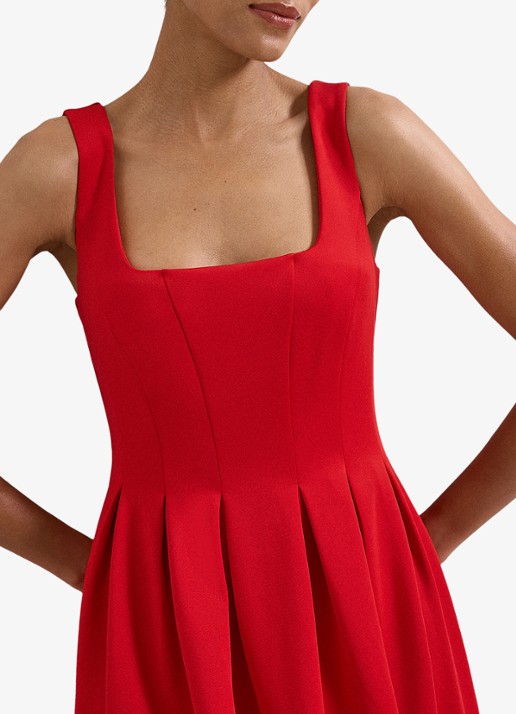 Phase Eight Katie midi jurk met plooien - detail 2 rood
