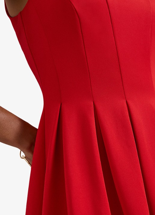 Phase Eight Katie midi jurk met plooien - detail 3 rood
