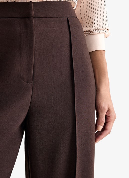 Phase Eight Keely high waist wide leg pantalon - detail 5 donkerbruin