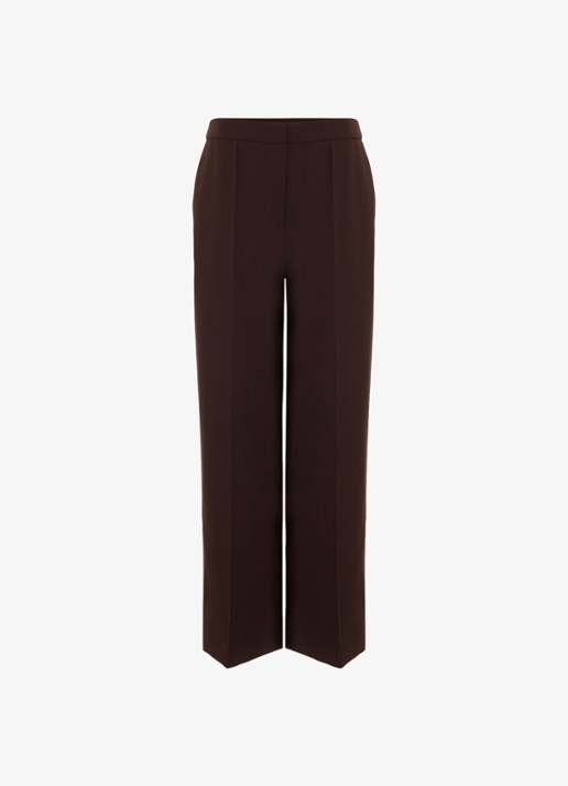 Phase Eight Keely high waist wide leg pantalon - voorkant 2 donkerbruin