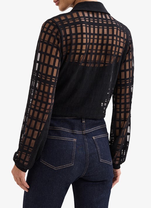 Phase Eight Kennedy semi-transparante blouse met polokraag - achterkant zwart