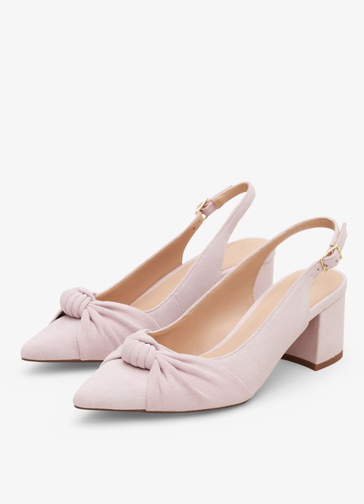 Phase Eight Knot slingback van suède - detail 2 oudroze