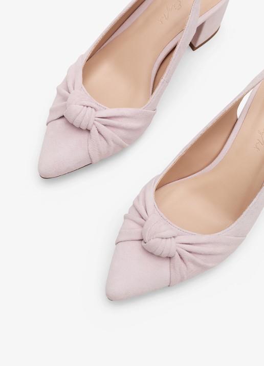 Phase Eight Knot slingback van suède - detail 3 oudroze