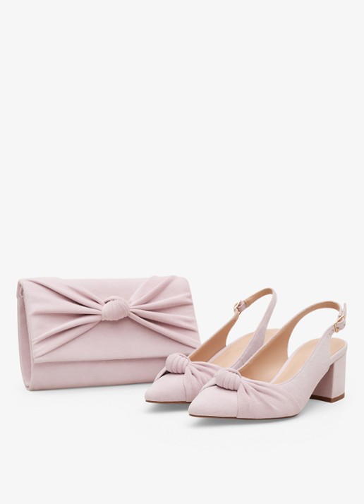 Phase Eight Knot slingback van suède - detail 4 oudroze