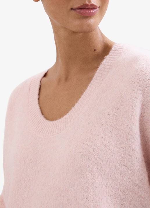 Phase Eight Leah fijngebreide trui in wolblend - detail 4 roze