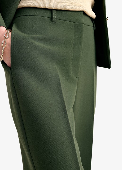 Phase Eight Leonie high waist straight leg pantalom - detail 5 donkergroen