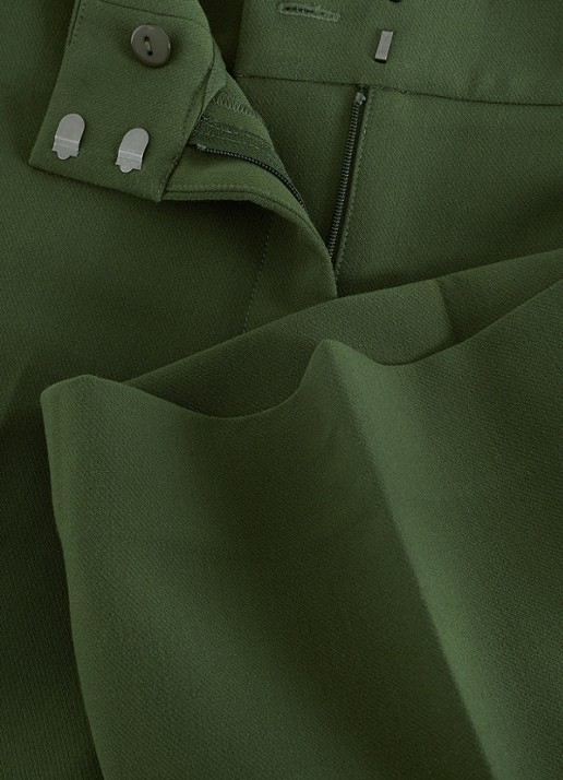 Phase Eight Leonie high waist straight leg pantalom - detail 7 donkergroen