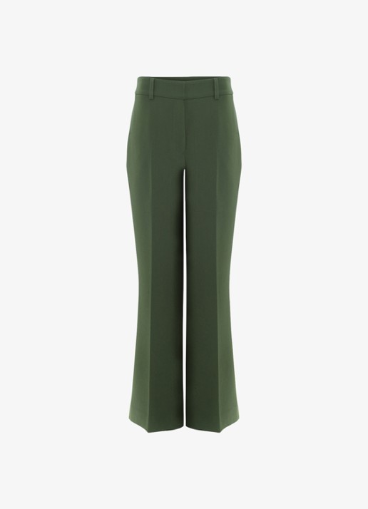 Phase Eight Leonie high waist straight leg pantalom - voorkant donkergroen