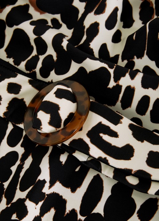 Phase Eight Leopard badpak met panterprint - detail 4 donkerbruin