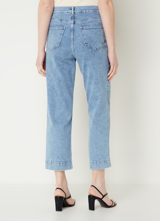 Phase Eight Lexi high waist cropped straight leg jeans met medium wassing - achterkant indigo