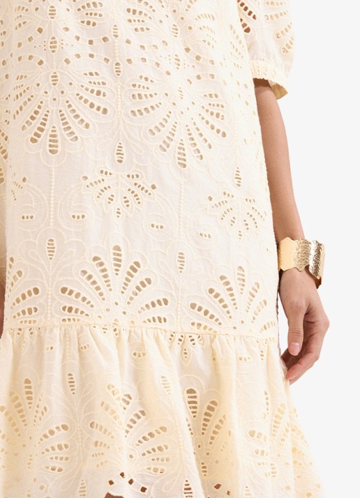 Phase Eight Liliana mini jurk met borduring - detail 4 geel