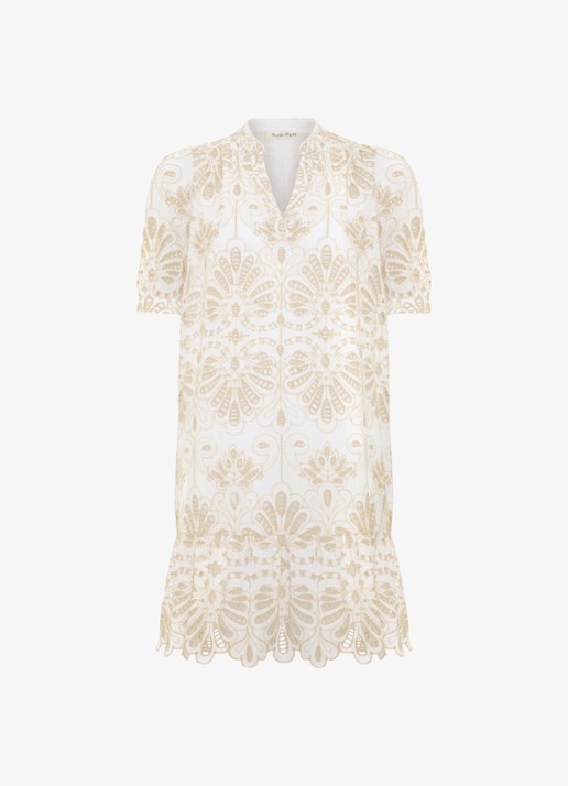 Phase Eight Liliana mini jurk met borduring - voorkant 7 creme
