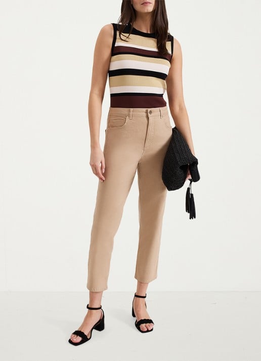 Phase Eight Lindsey Cropped Jean - voorkant 3 camel
