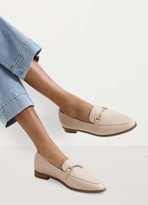 Phase Eight Loafers van leer - detail 7 beige