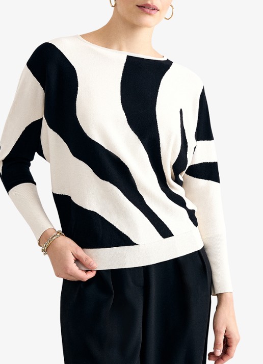 Phase Eight Lopy fijngebreide trui met print