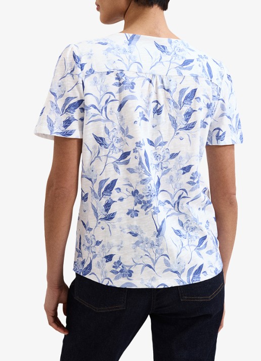 Phase Eight Lorenna blouse met bloemenprint - achterkant 3 blauw