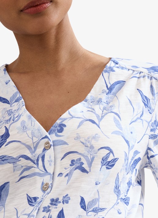 Phase Eight Lorenna blouse met bloemenprint - detail 6 blauw