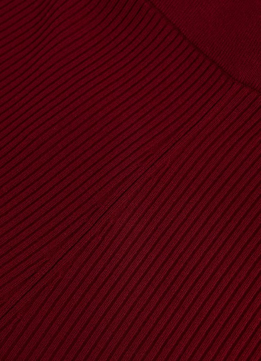Phase Eight Lori ribgebreide high waist wide fit broek - detail 7 bordeauxrood