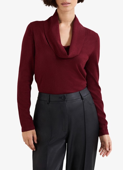Phase Eight Lottie fijngebreide top met watervalhals
