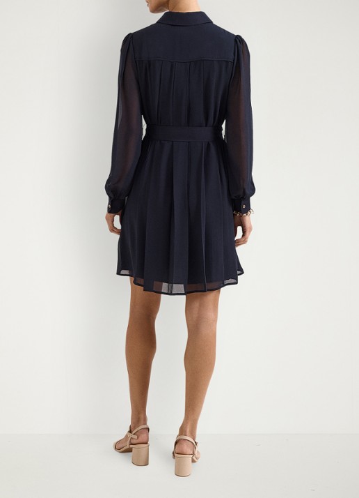 Phase Eight Lottie mini jurk met strikceintuur - achterkant 5 blauw
