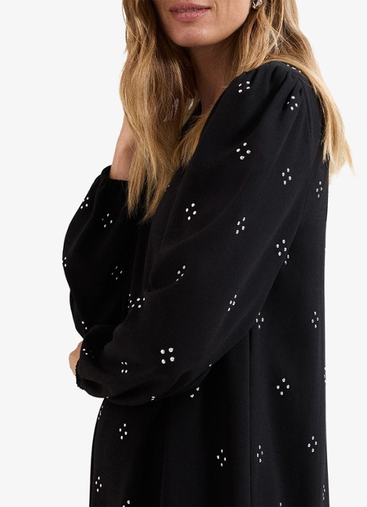 Phase Eight Lucia mini jurk met strass - detail 2 zwart