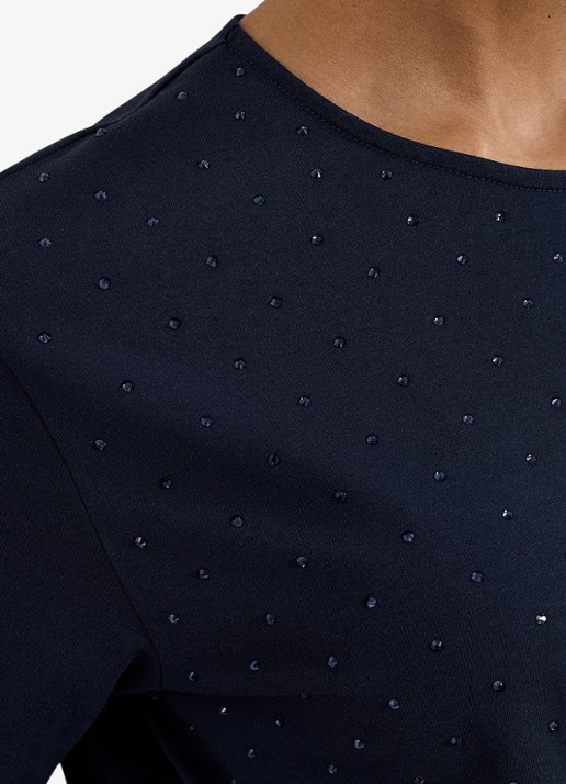 Phase Eight Lucienne T-shirt met strass - detail 3 blauw