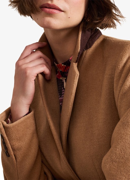 Phase Eight Lydia mantel in wolblend - detail 2 camel