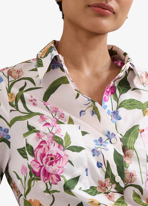 Phase Eight Maddelena blouse met bloemenprint - detail 5 ivoor