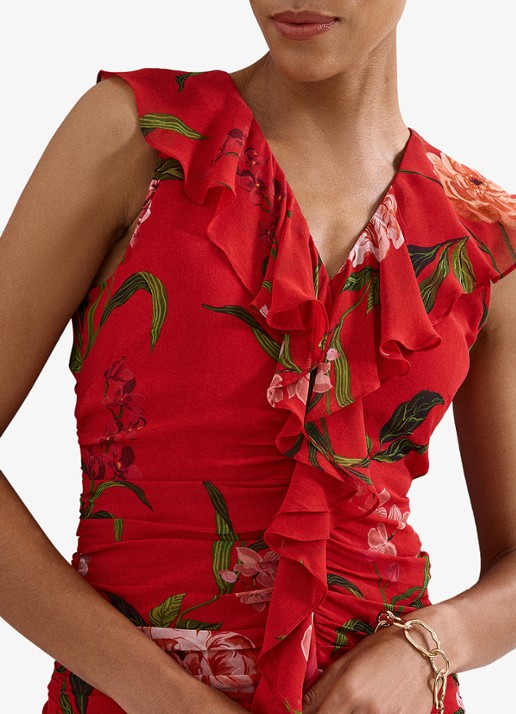 Phase Eight Mae maxi jurk met bloemenprint - detail 4 rood