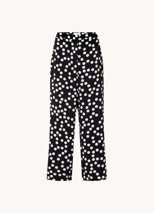 Phase Eight Mairead high waist wide fit pantalon met stippenprint