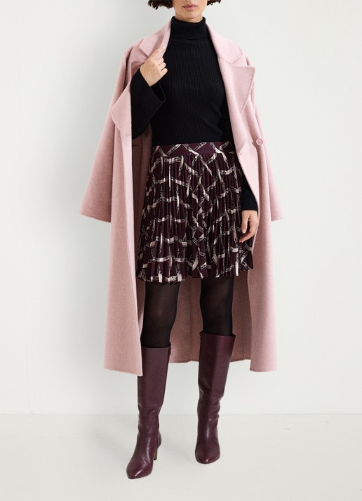 Phase Eight  Mairi mini plooirok met grafische print - detail 5 donkerrood