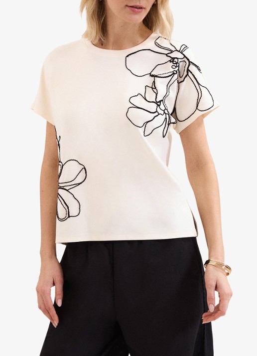 Phase Eight Malani T-Shirt met kralendecoratie