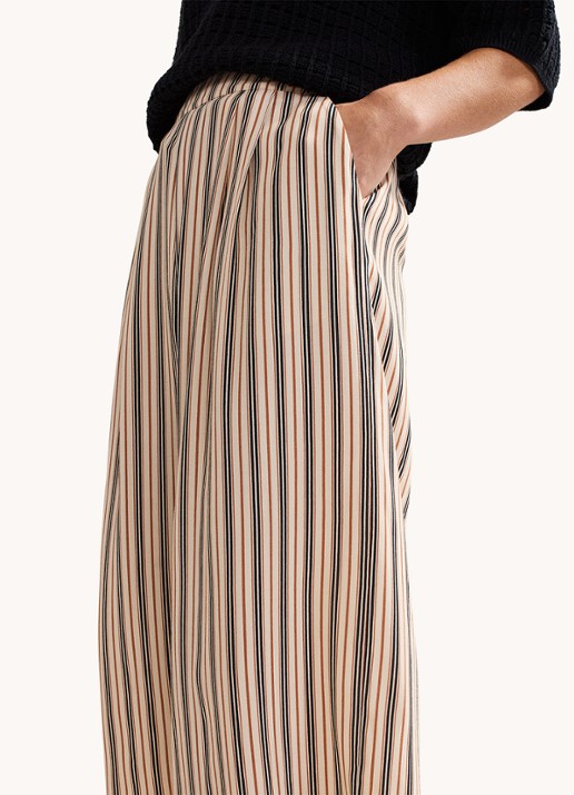 Phase Eight Malaya high waist wide fit culotte met streepprint - detail 2 ivoor